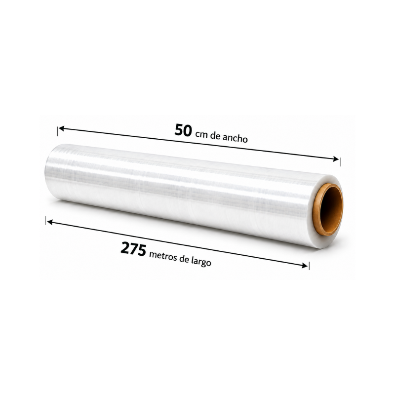 Film Stretch Transparente 1,7KG 275 mts 500mm 20 micras (Caja 6 unidades) - Imagen 3