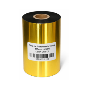 Cinta de Transferencia Térmica Cera Negro Out 110mm x 450 mts (Unidad)